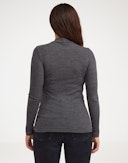 Women's merino wool high neck top Dark grey melange
