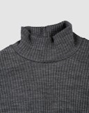 Women's merino wool high neck top Dark grey melange