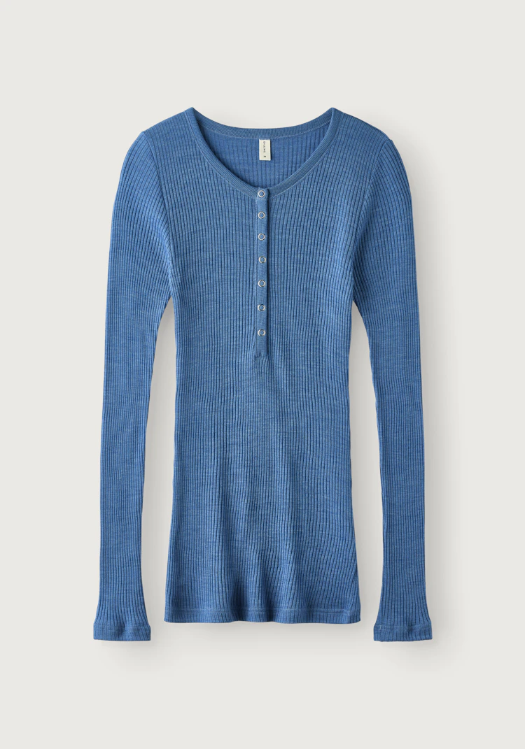 Langermet Henley-topp