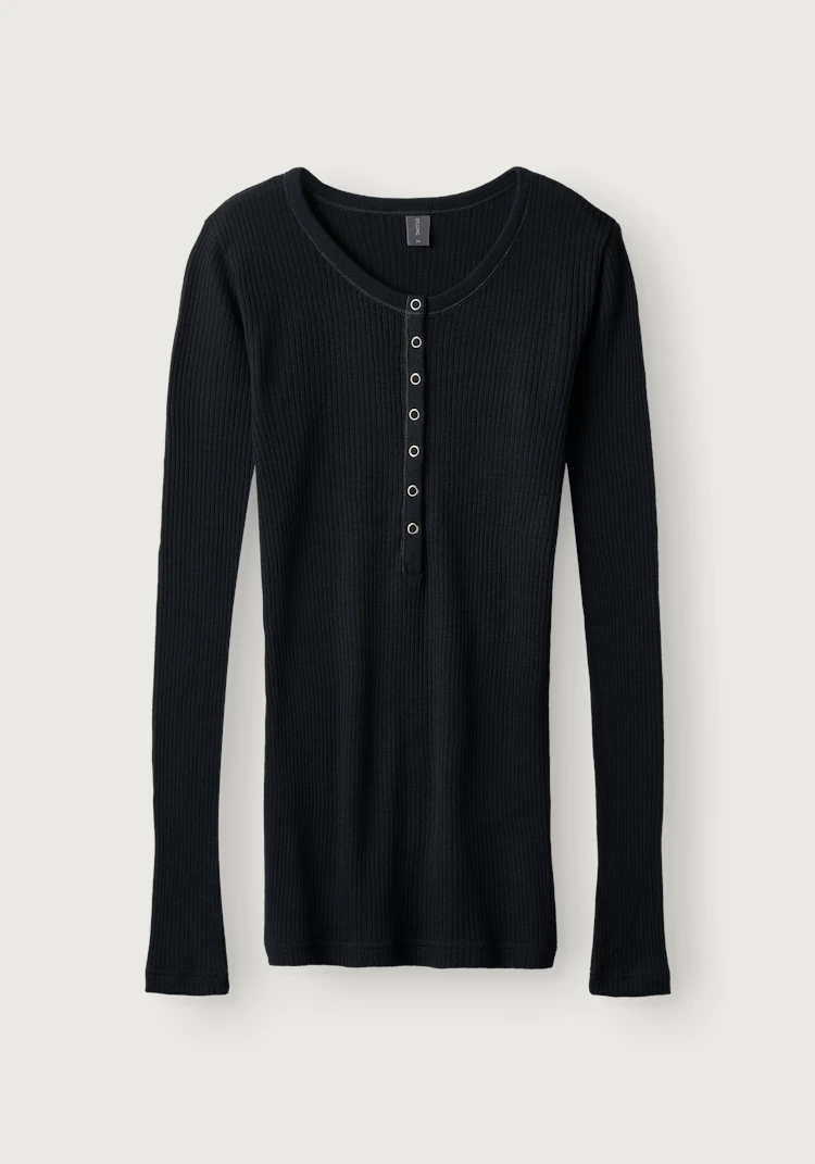 Langermet Henley-topp