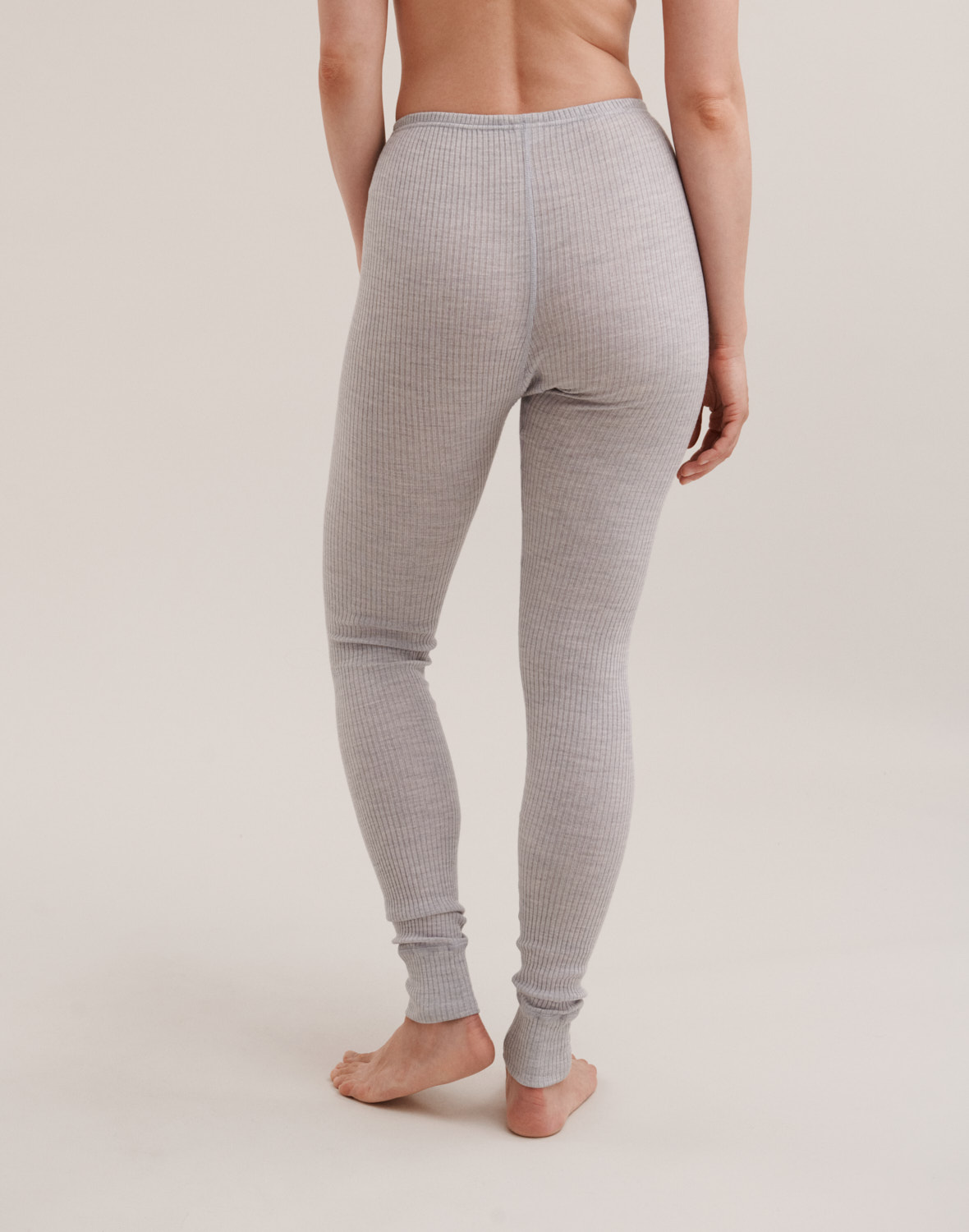 Women s merino wool leggings Light grey melange Dilling