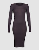 Damen Kleid aus Merinowolle Aubergine