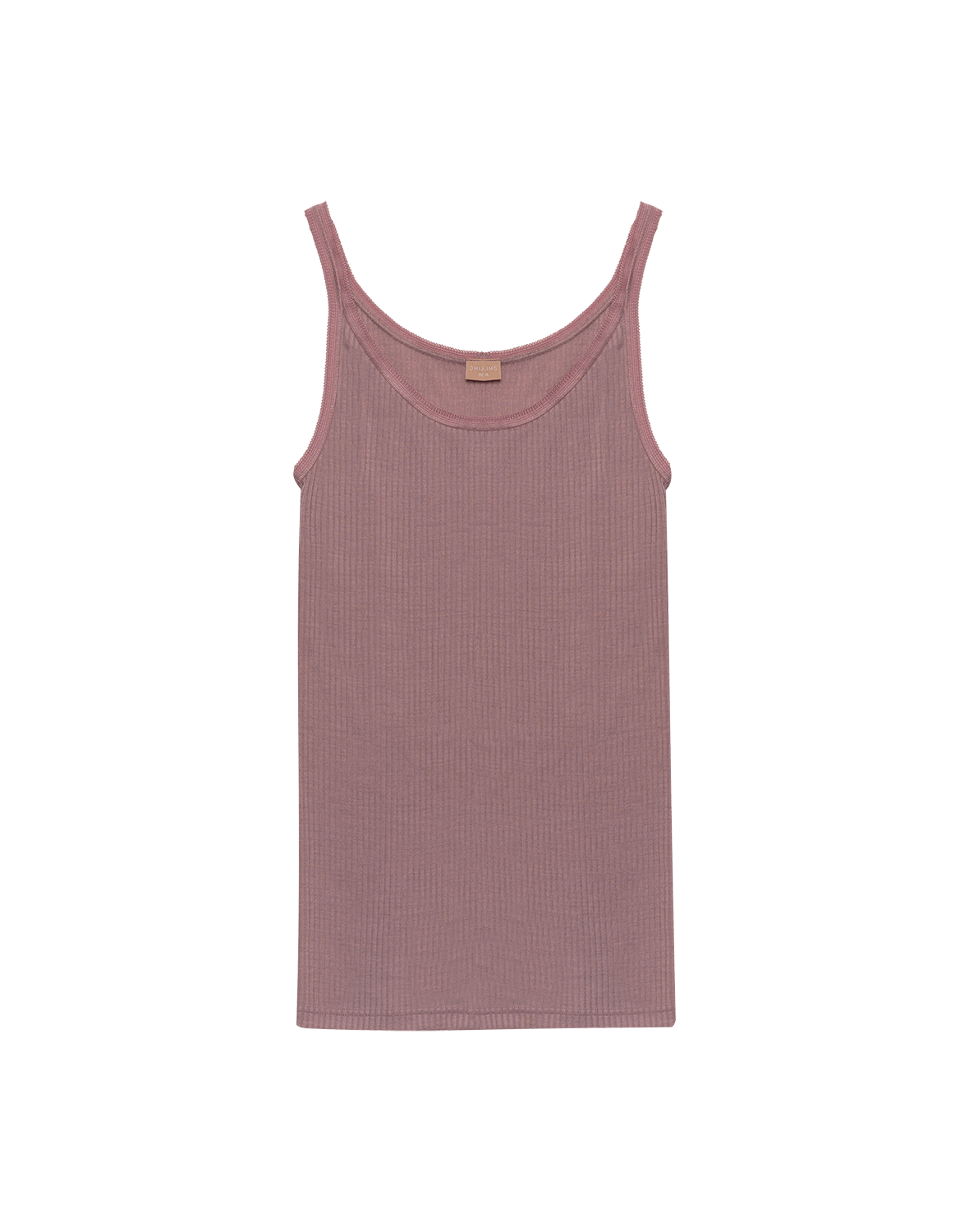 Women's merino wool strap top - Rose powder