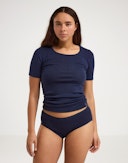 Women's merino wool midi briefs Navy blue