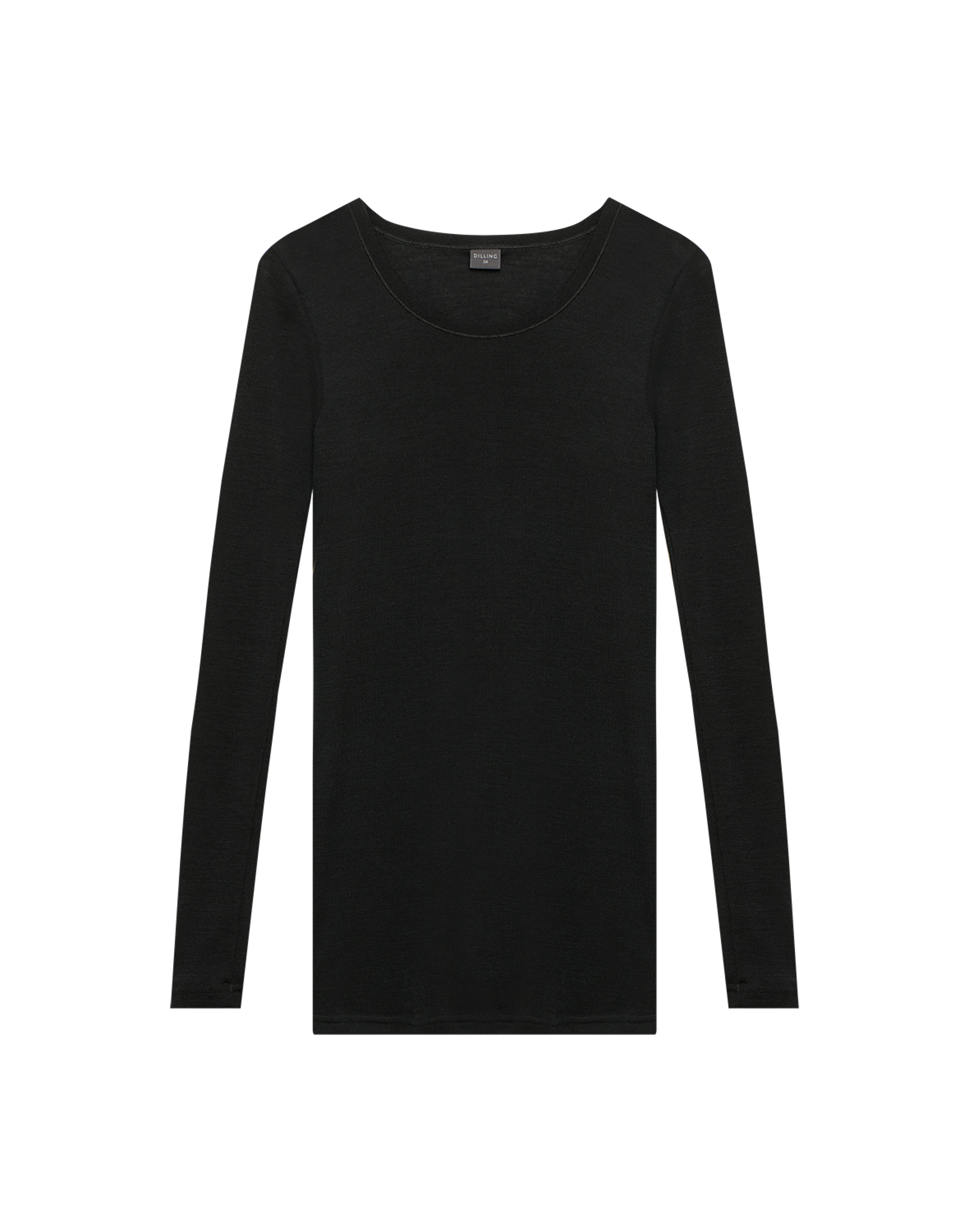 DILLING Merino shirt met lange mouwen voor dames van 100% BIO-merinowol Zwart 42