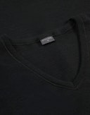 Shirt met V-hals van merinowol voor dames Zwart