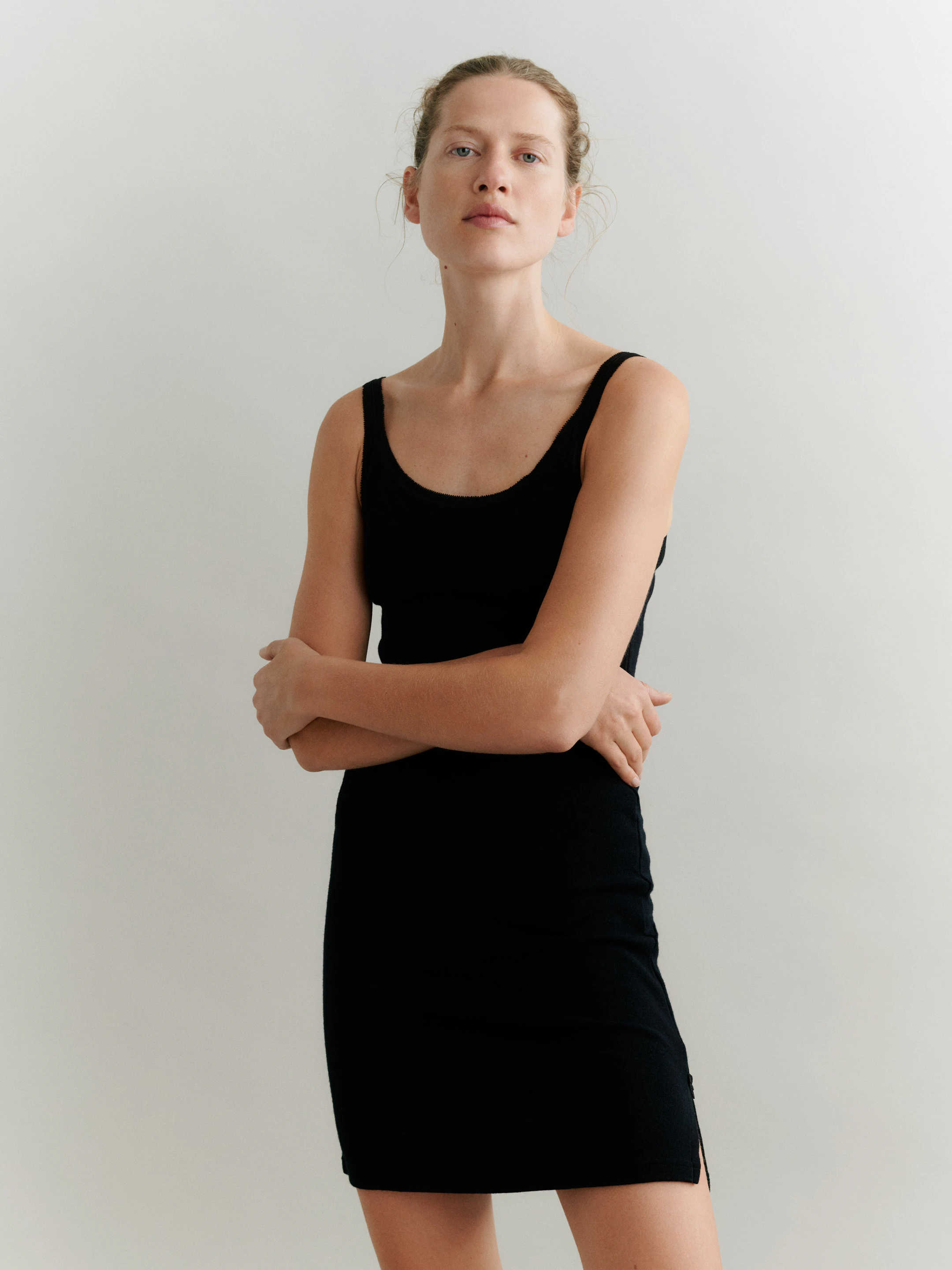 Merino wool strappy dress in Black - $83.99 - Dilling Merino wool strappy dress in Black - $83.99 - Dilling