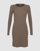 Women's merino wool long sleeve dress Brown melange