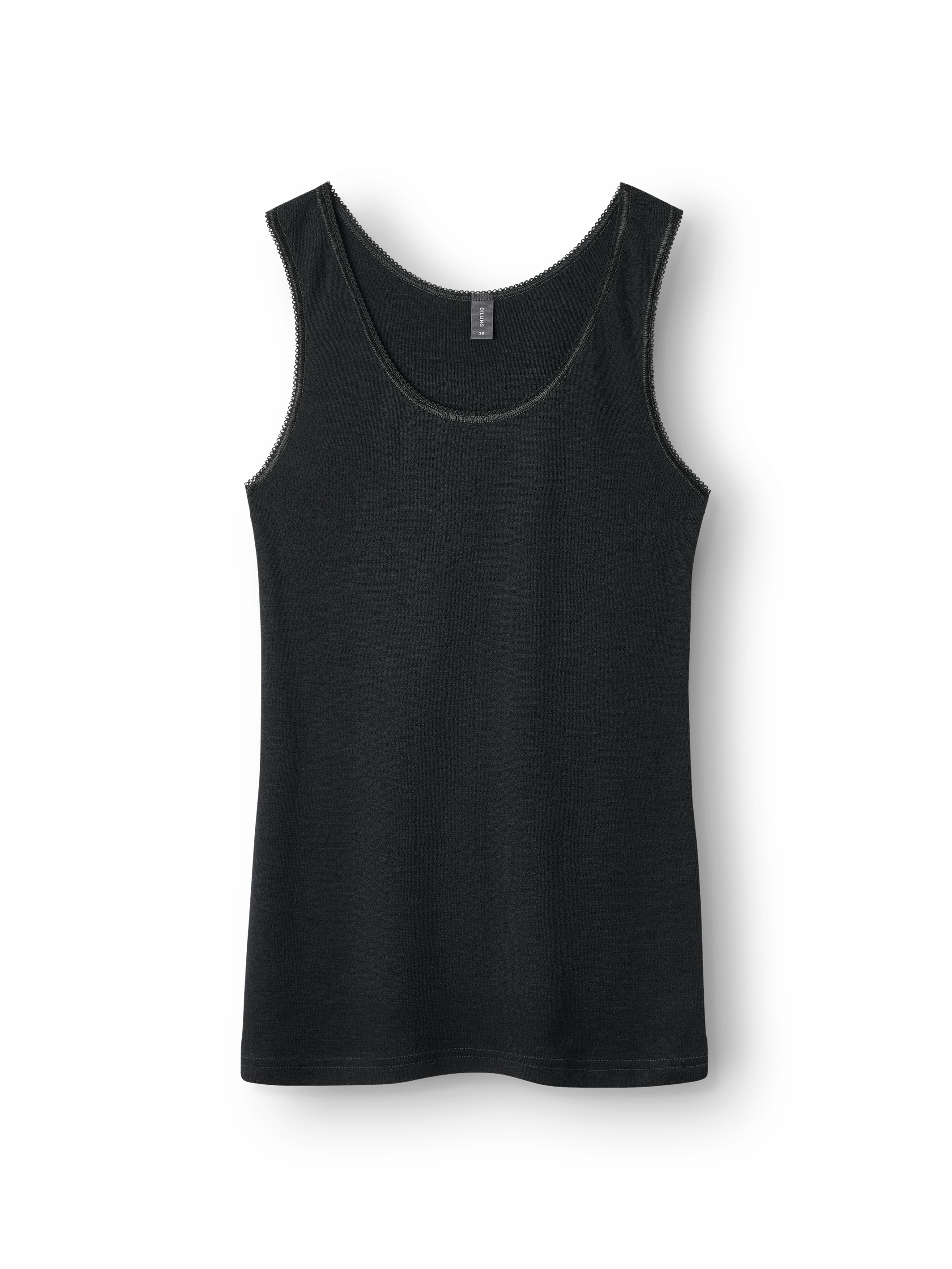 Women's merino wool tank top in Black - $59.99 - Dilling