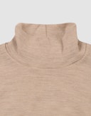 Women's merino wool high neck top Beige melange