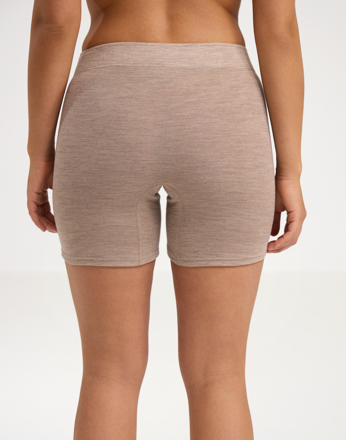 Women's merino wool shorts in Beige melange - $36.99 - Dilling