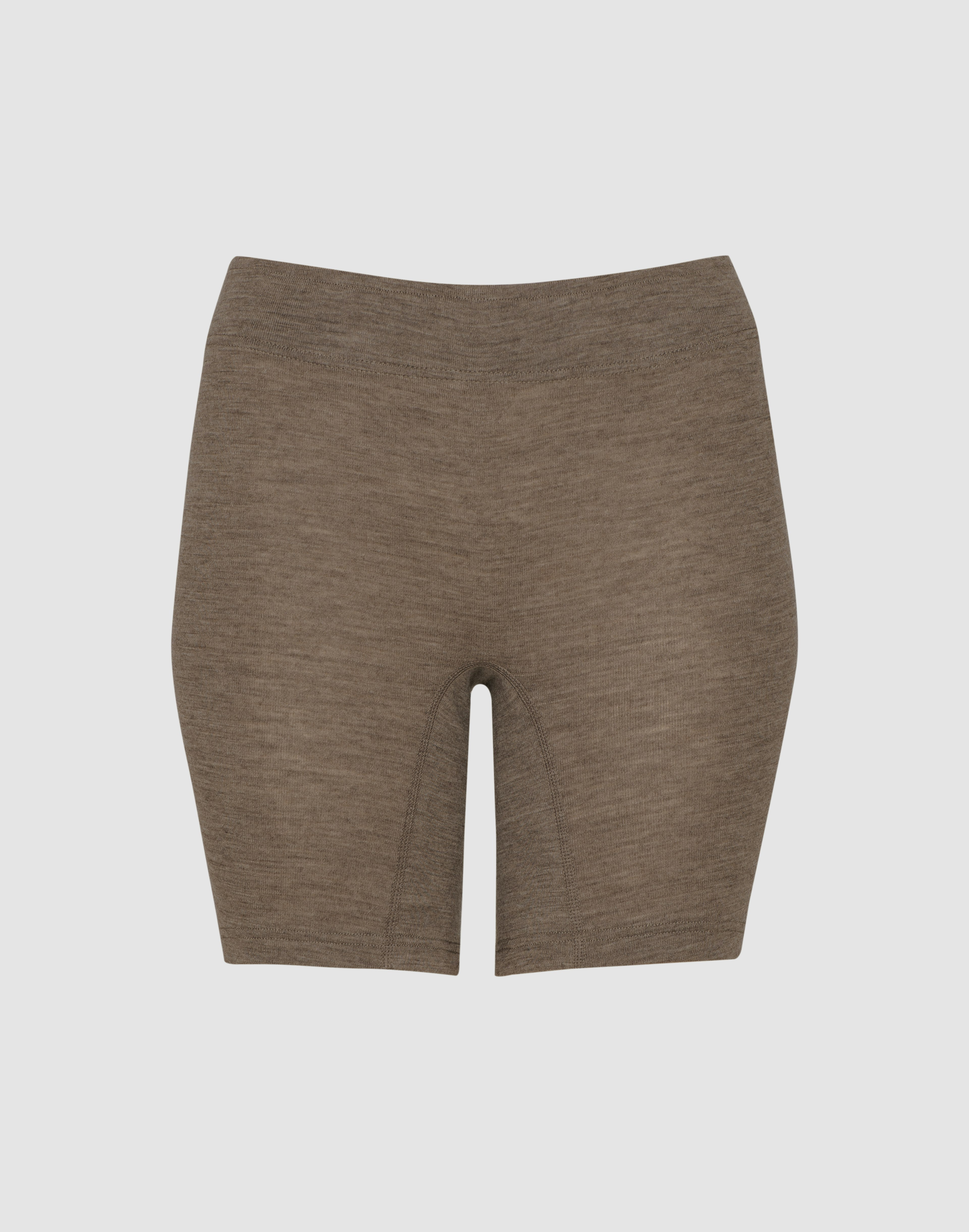 Women's merino wool shorts Brown melange