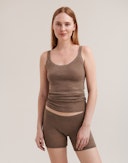 Women's merino wool shorts Brown melange