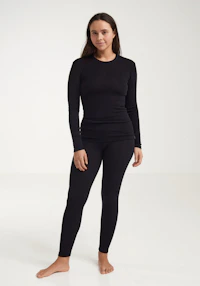 Leggings i merinoull og bredt elastisk bånd til dame