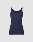 Women's merino wool strap top Navy blue