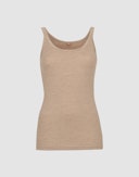 Women's merino wool strap top Beige melange