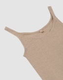 Women's merino wool strap top Beige melange