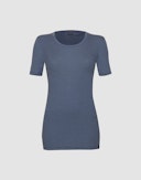T-shirt i merinoull för dam Åskblå