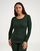 Women's merino wool long sleeve top Pine green