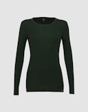 Women's merino wool long sleeve top Pine green