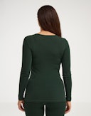 Women's merino wool long sleeve top Pine green
