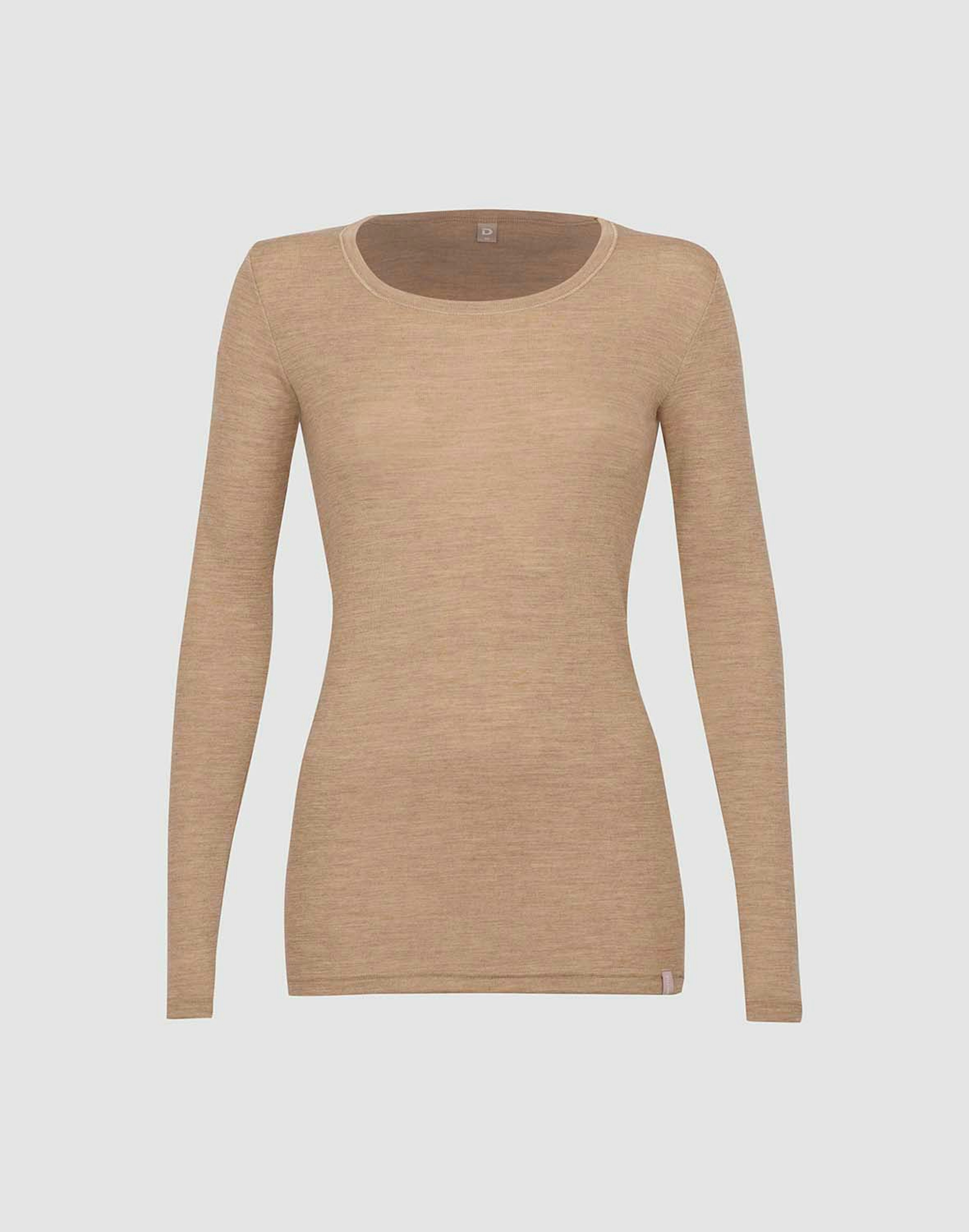 Shirt van merinowol voor dames Karamelmelange