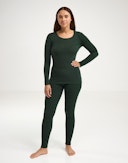 Leggings i merinould til kvinder Nålegrøn 0