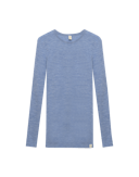 T-shirt à manches longues en laine mérinos pour femme Mélange bleu clair