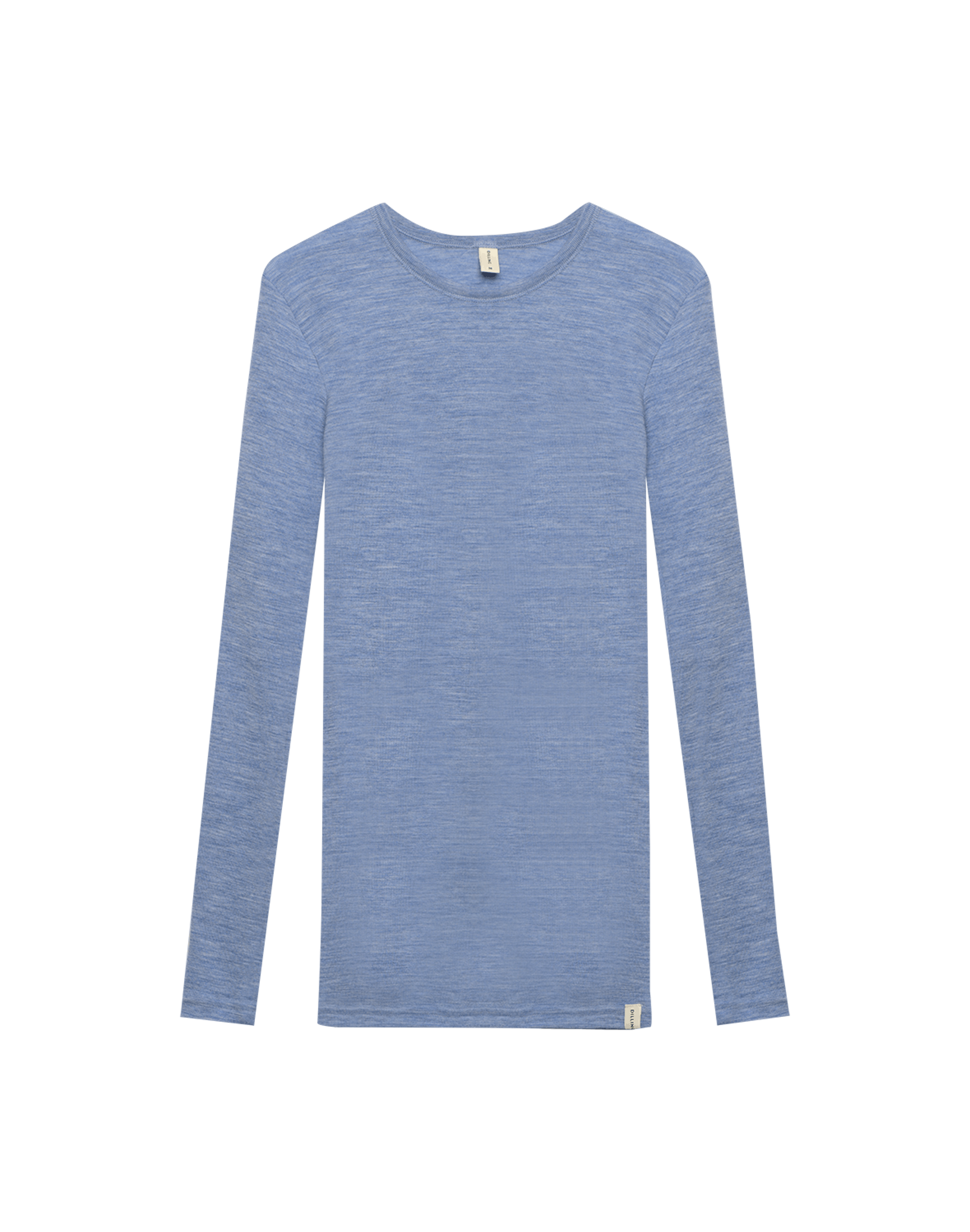 T-shirt à manches longues en laine mérinos pour femme Mélange bleu clair