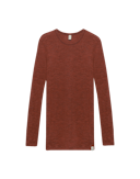 T-shirt à manches longues en laine mérinos pour femme Mélange rouge