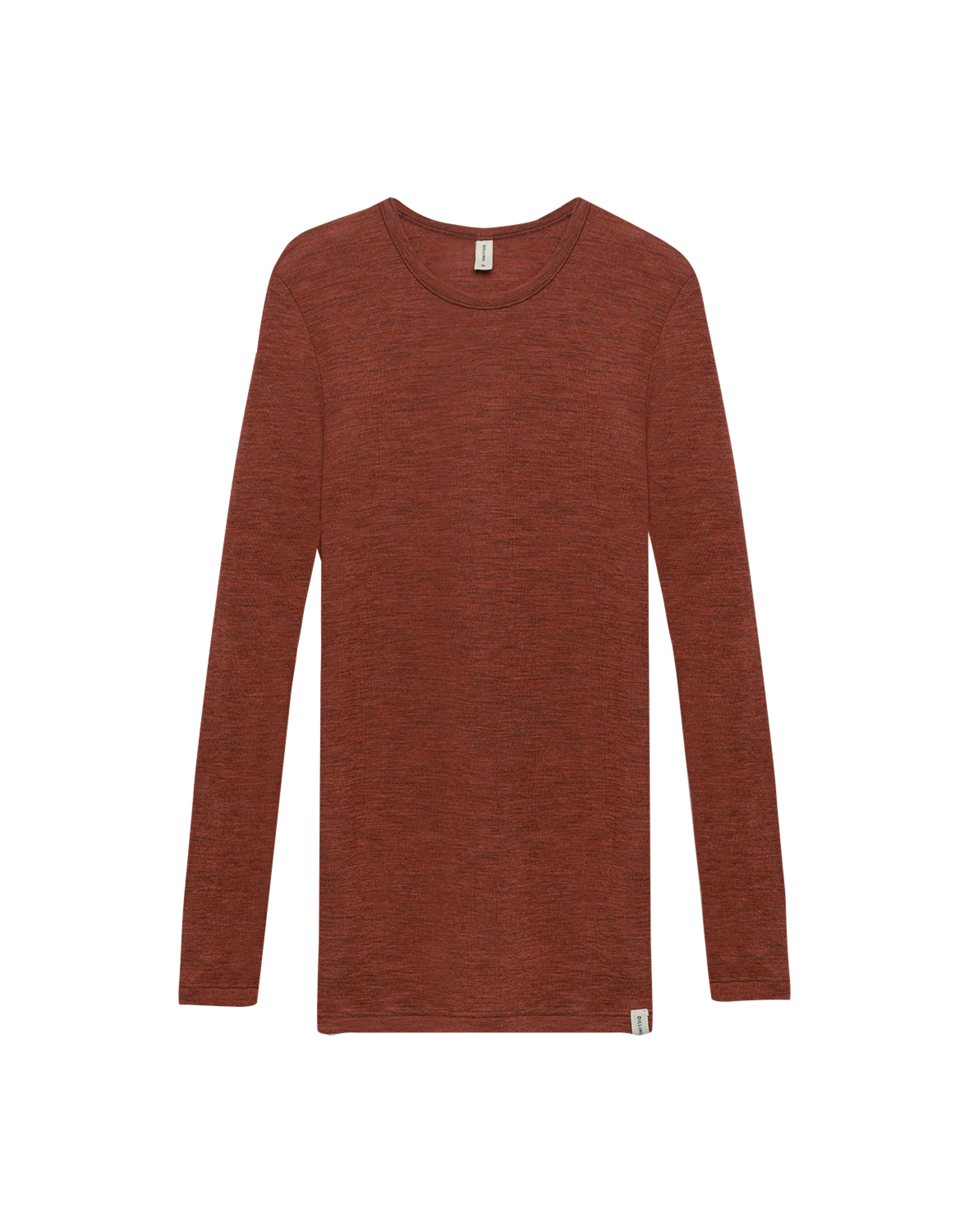 T-shirt à manches longues en laine mérinos pour femme Mélange rouge