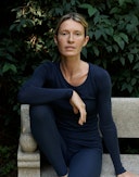 Women's merino wool leggings Navy blue