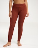 Leggings i merinoull til dame Rødmelert