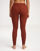 Leggings i merinoull til dame Rødmelert