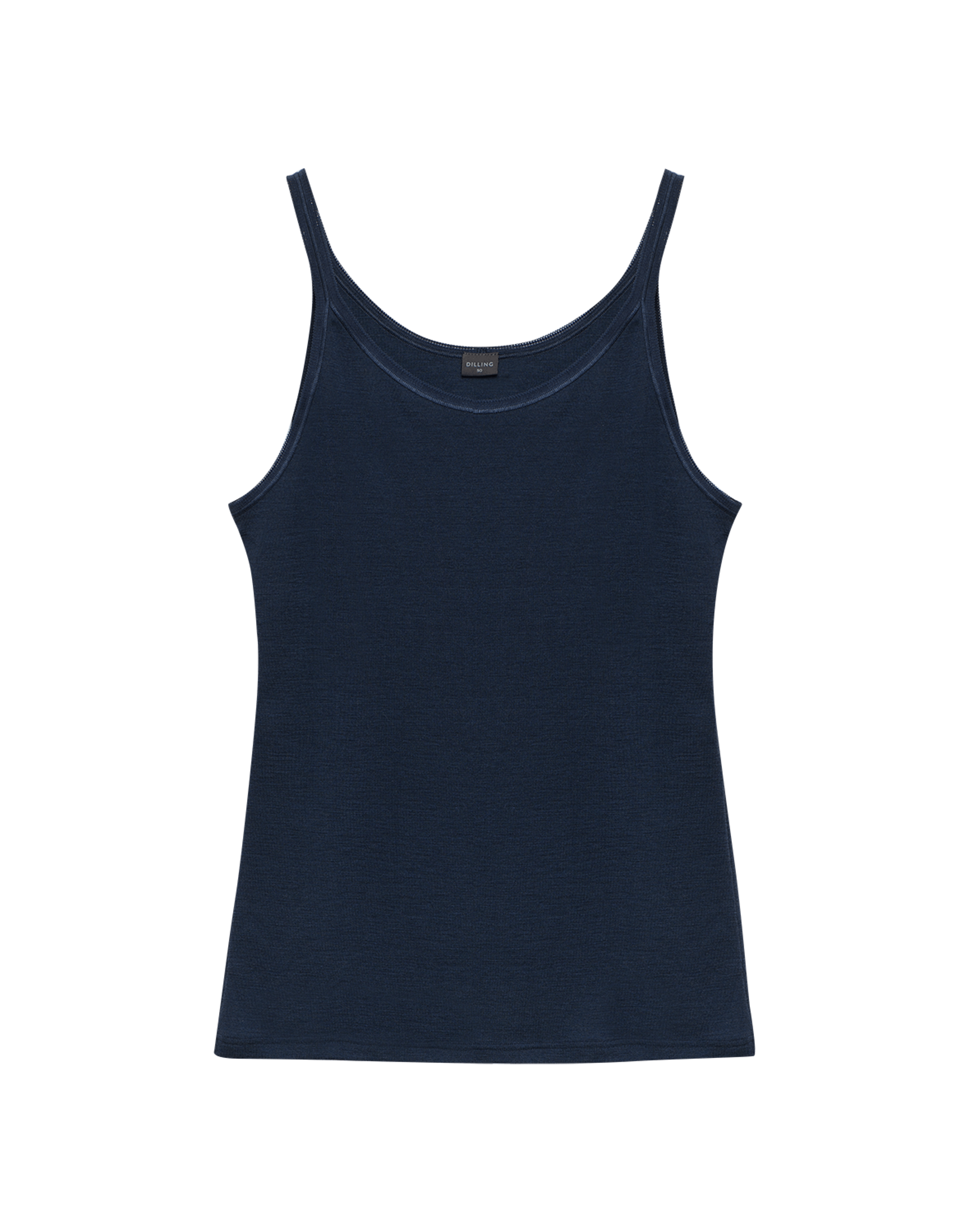 Plus size singlet i merinoull til dame Marineblå