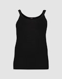 Plus size singlet i merinoull til dame Svart