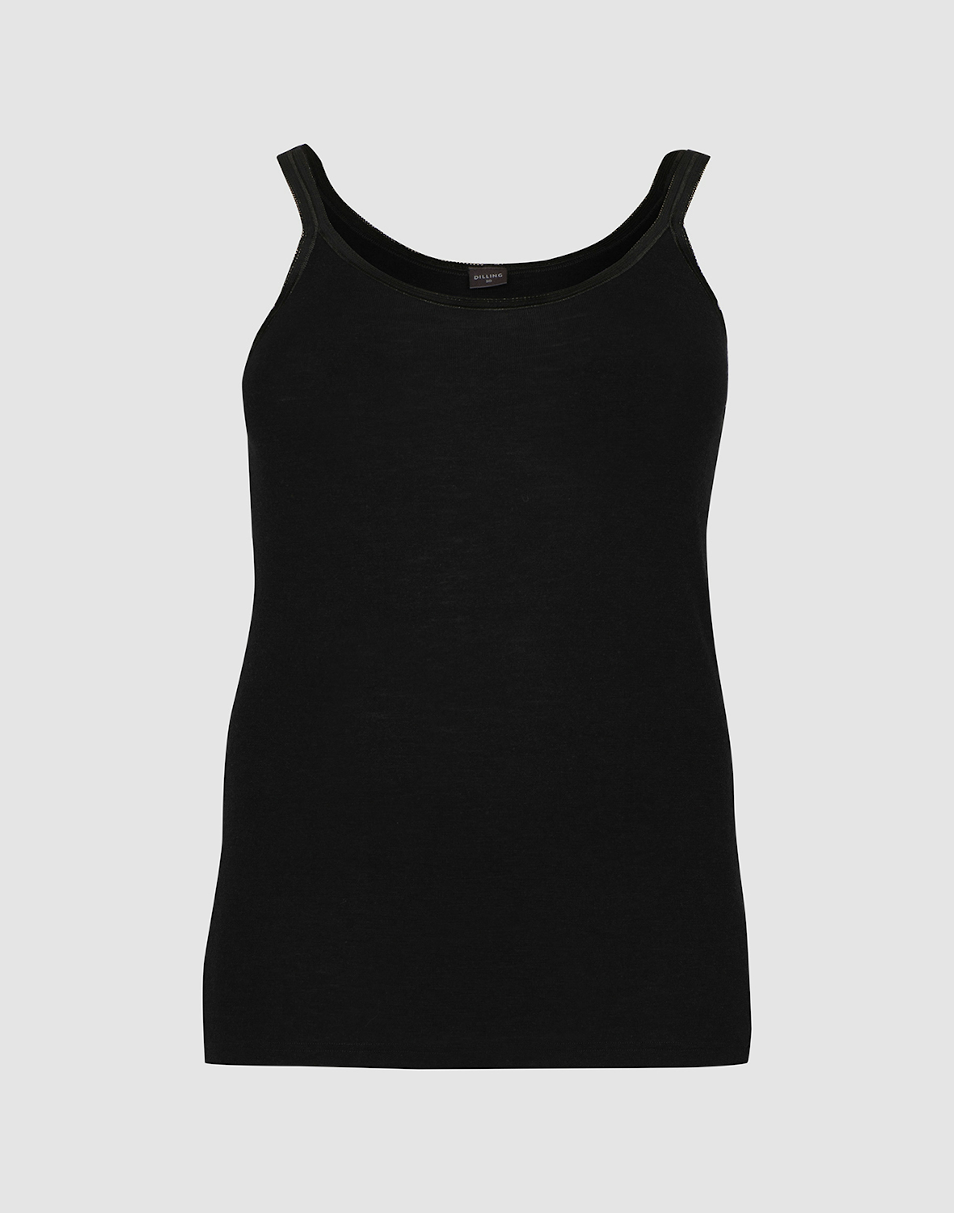 Plus size singlet i merinoull til dame Svart