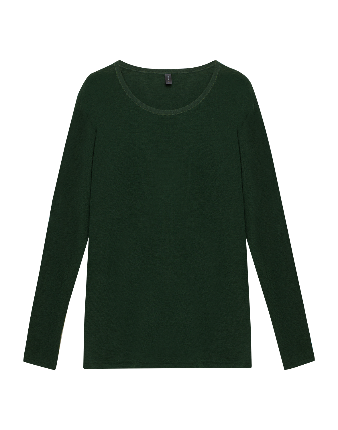 Plus size langermet topp i merinoull til dame