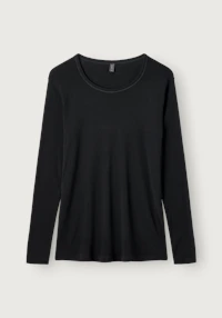 Plus size langermet topp i merinoull til dame