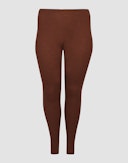 Plus size leggings i merinoull til dame Cortenrød