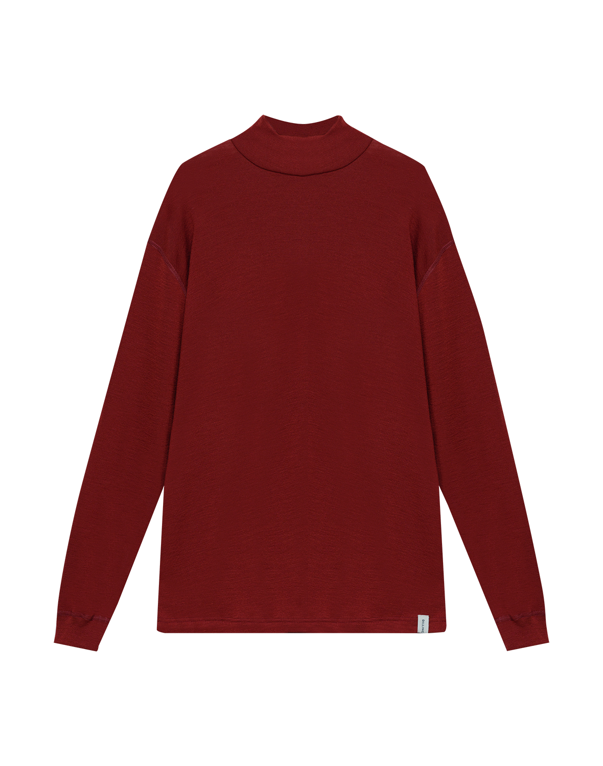 Plus size høyhalset topp i merinoull til dame