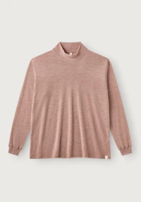 Plus size høyhalset topp i merinoull til dame