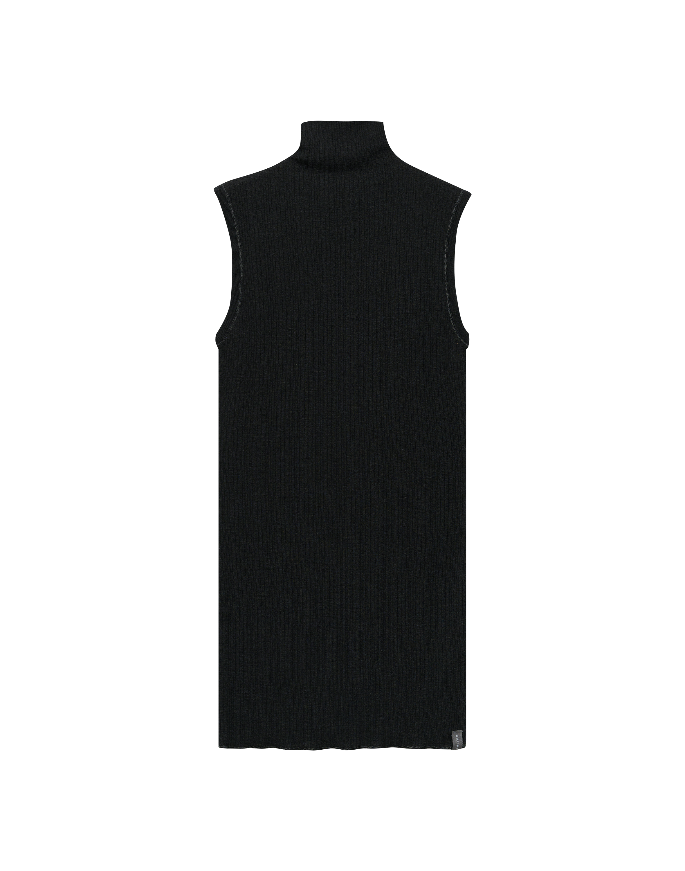 Women's sleeveless top with high neck in merino wool - - Dilling