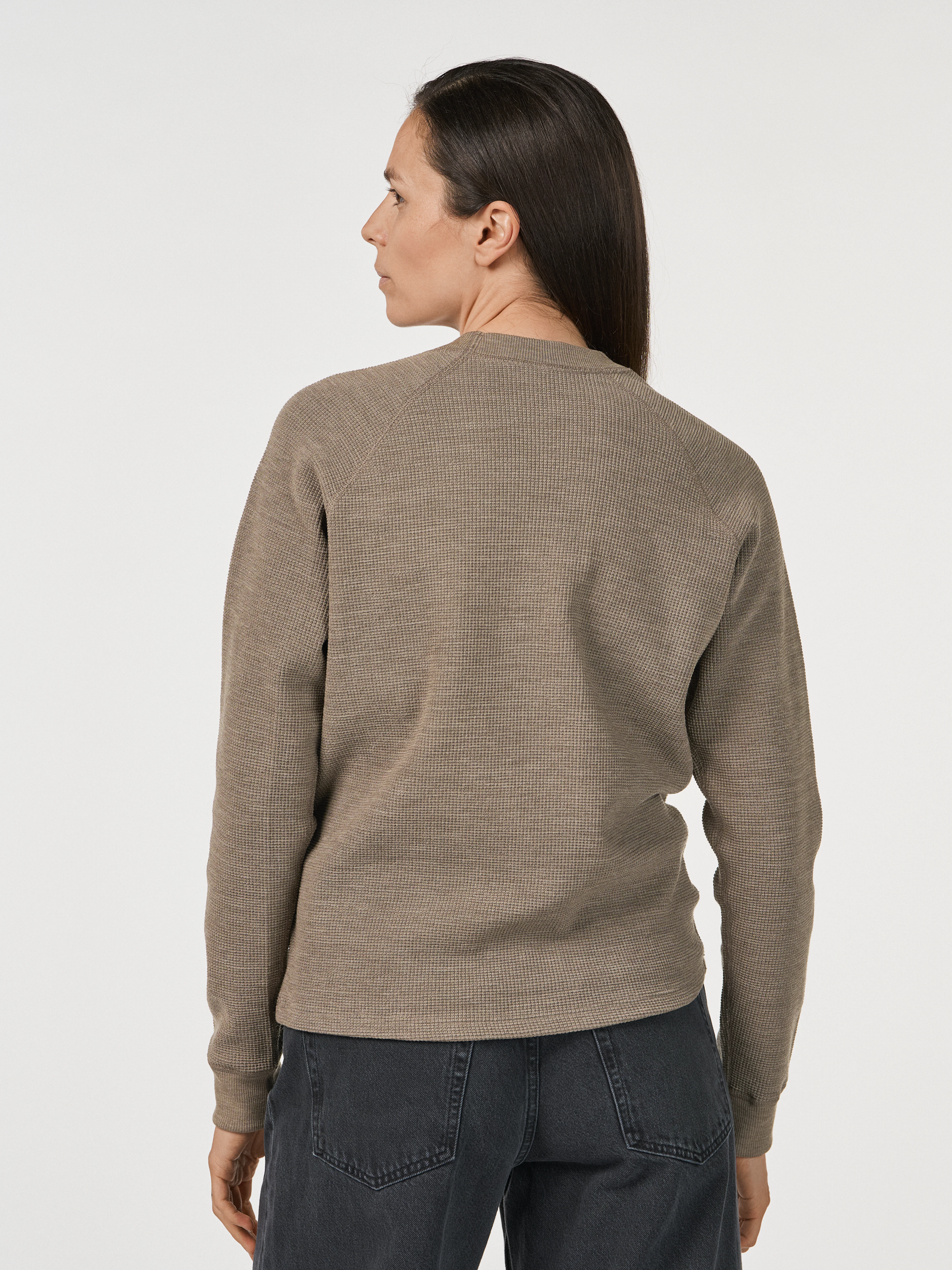 Women's waffle-knit merino wool sweater - Free shipping - Dilling