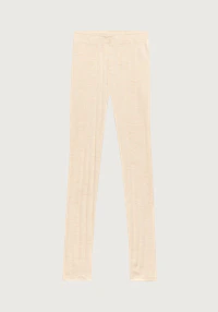 Hullstrikket leggings i merinoull til dame