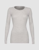 Women's merino wool long sleeve top Light grey melange