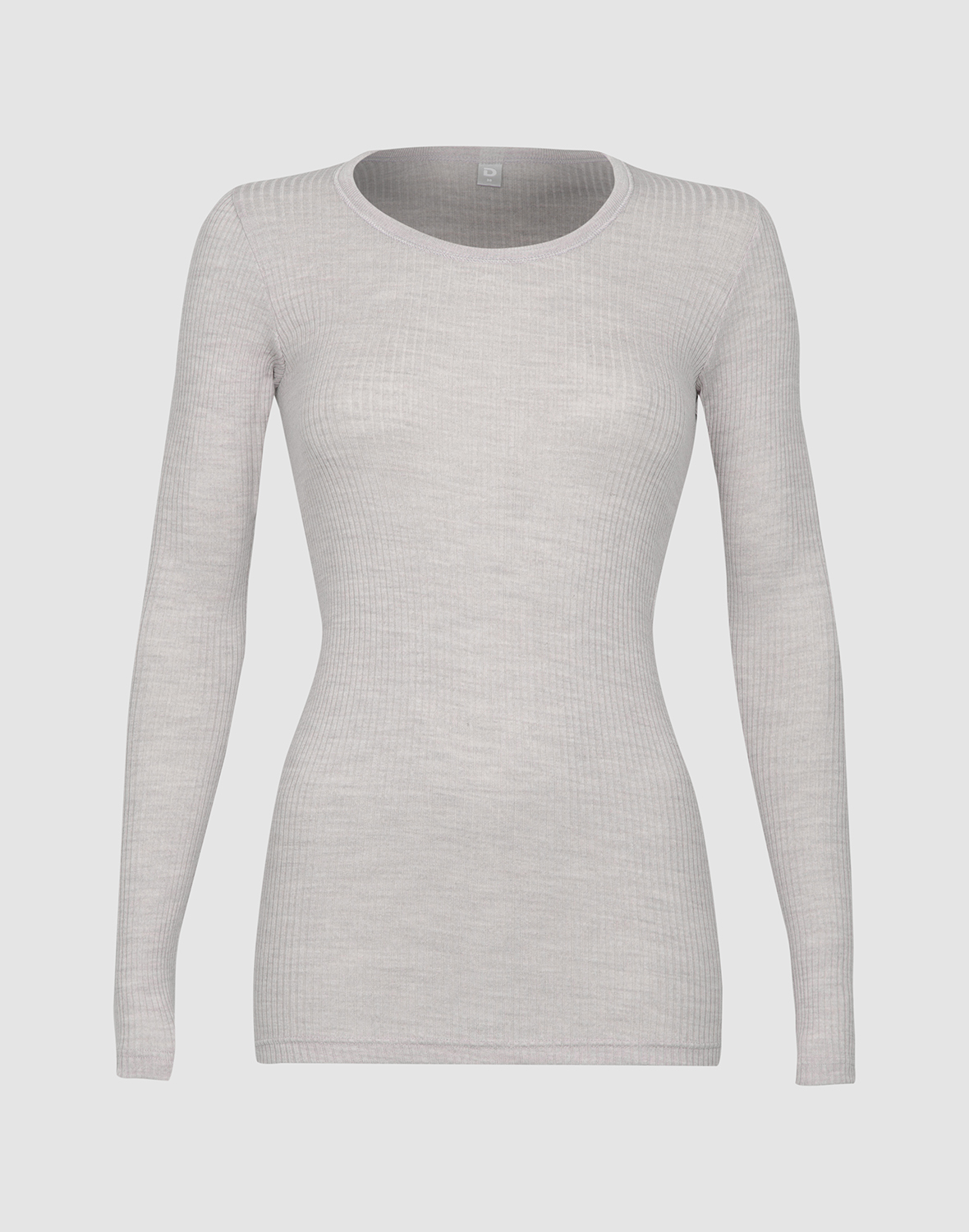 Long sleeve top with high O-neck