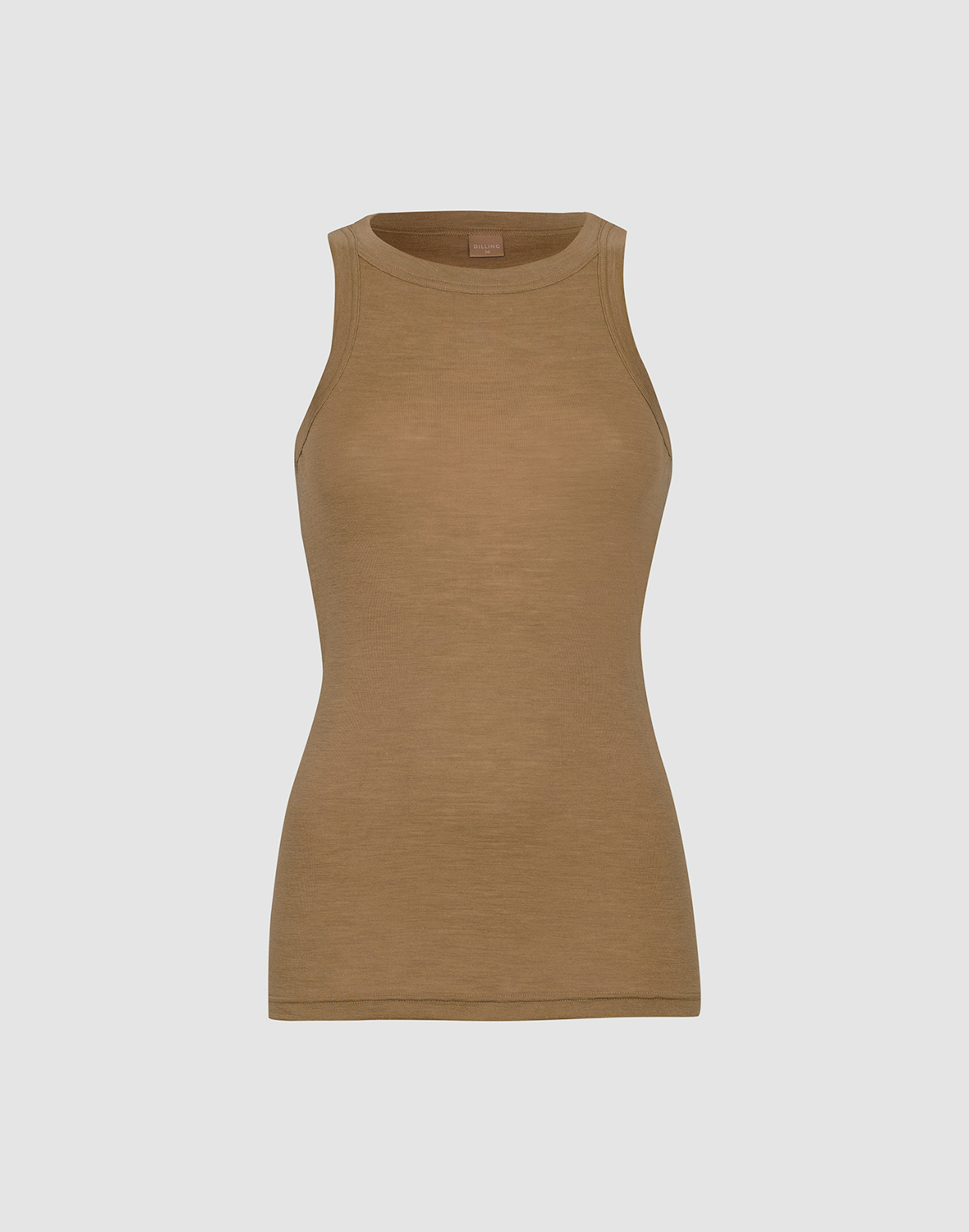 Tank top i merinould/silke til kvinder Valnød