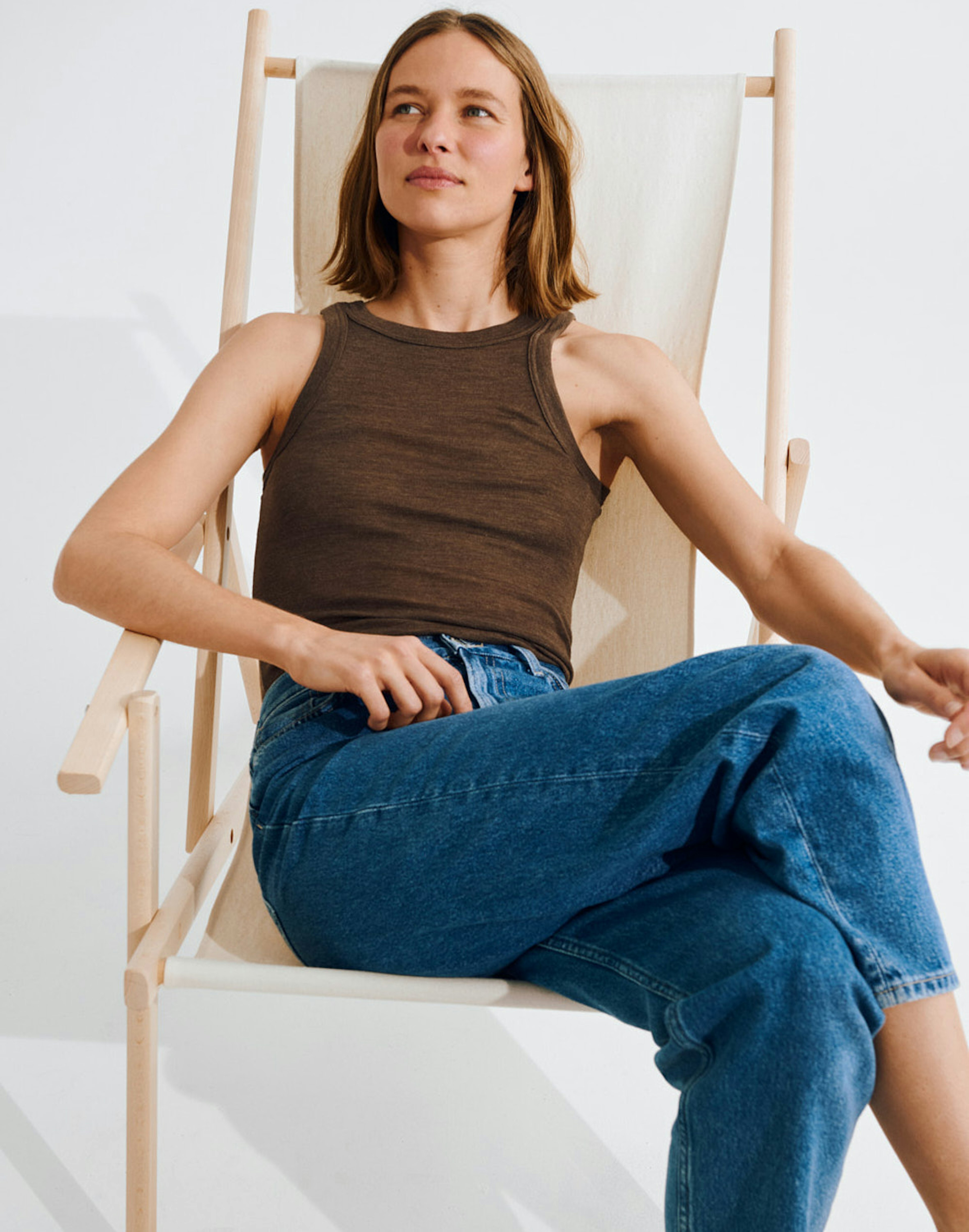 Tanktop van merinowol/zijde voor dames