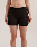 Shorts i merinoull/silke til dame Svart